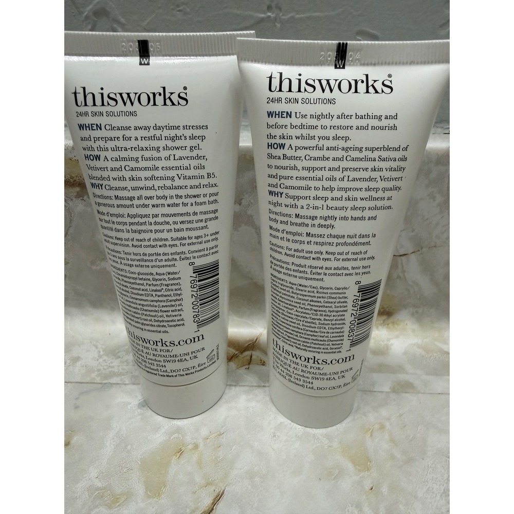 ThisWorks Deep Sleep Shower Gel & Body Cocoon Set 100ml‎ Each Lavender Camomile - Picture 2 of 3